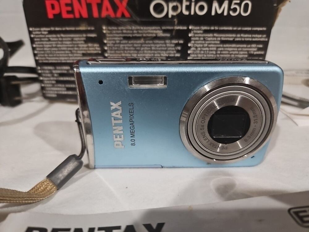 PENTAX Optio M50 Digital Camera Blue Tested Excellent Condition